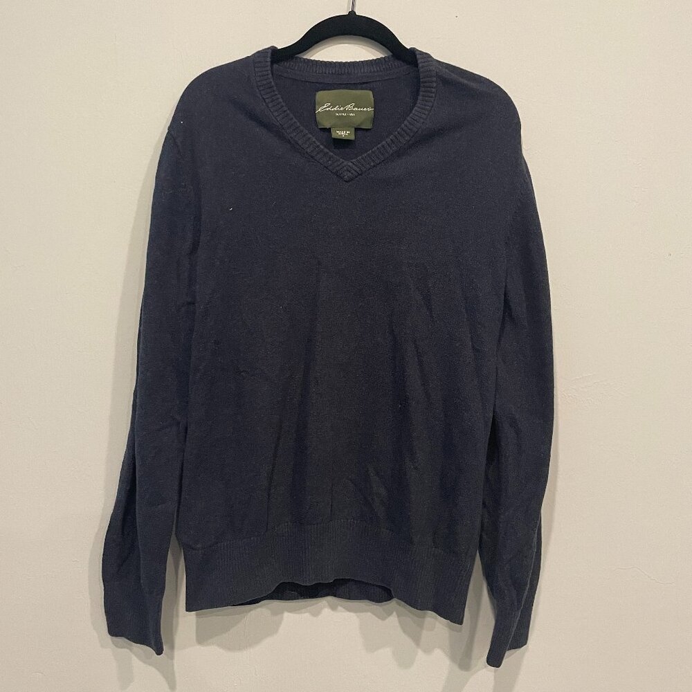 Navy Blue Eddie Bauer Men's Sweater, Size S